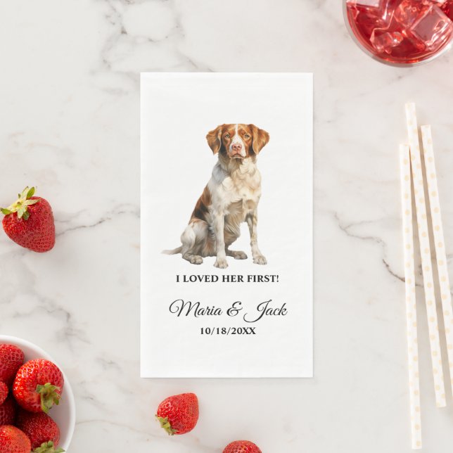 Serviette En Papier Brittany Spaniel Dog Dîner Mariage (En situation)
