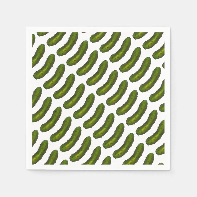Serviette En Papier Brochure Verte Crunchy Pickle Aiguille Pickles Jui (Devant)