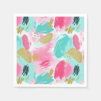 Brochures Abstraites colorées - Menthe et rose (1)