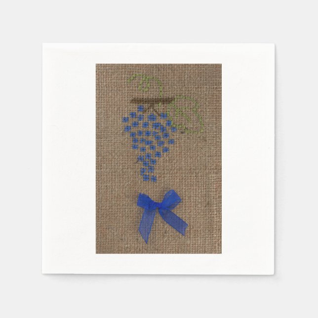 Serviette En Papier Broderie à la main raisins serviette (Devant)