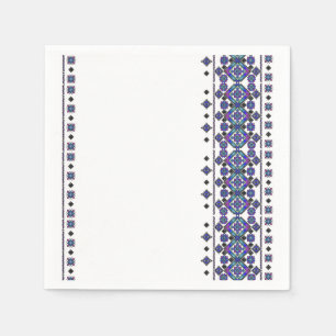 Serviette En Papier Broderie bleue