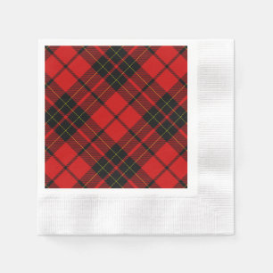 Serviette En Papier Brodie tartan rouge noir plaid