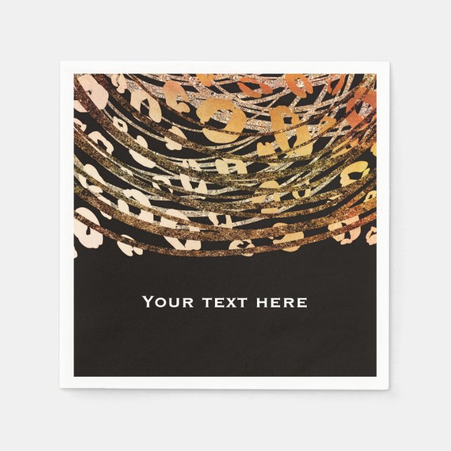 Serviette En Papier Bronze Orange Cheetah Exotic Print Party (Devant)