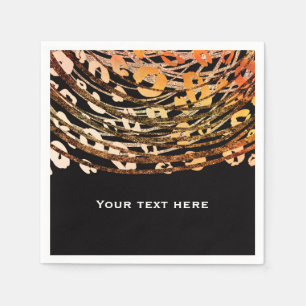 Serviette En Papier Bronze Orange Guépard Impression Exotique Fête
