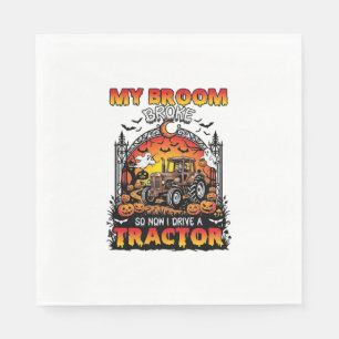 Serviette En Papier Broom Broke Tractor Halloween Witch Ghosts_1