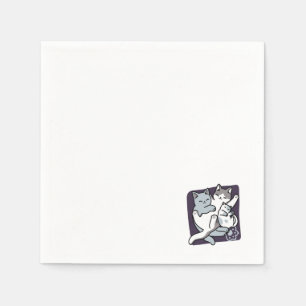 Serviette En Papier Brosse à lait - Chats à couchage mignon