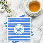 Serviette En Papier Brosse Bleu Bat mitzvah de la barre personnalisée<br><div class="desc">Idéal NAPKIN pour une fête bat mitzvah, bar mitzvah ou toute autre célébration juive ! L'art abstrait fait main avec des coups de pinceau lâche pour vous sur le devant! ENTIÈREMENT PERSONNALISABLE ! Cliquez sur "Personnaliser" ci-dessus pour modifier le texte. Cliquez sur "modifier à l'aide de l'outil de conception" pour...</div>