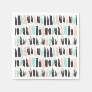 Serviette En Papier Brosses et motif de courses d'encre