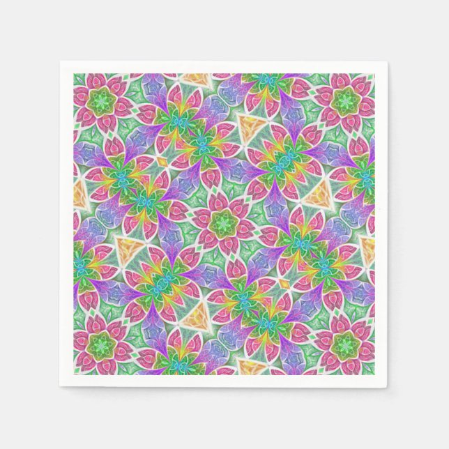 Serviette En Papier Brouillard de fleurs (Devant)