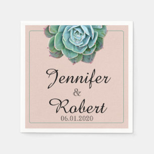 Serviette En Papier Broussailler Mariage Succulent Napkin
