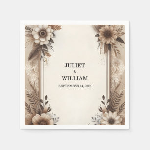 Serviette En Papier Brown Automne Bois Paperie Recyclé Mariage papier