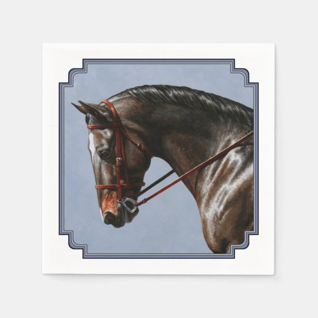 Serviette En Papier Brown Bay Oldenburg Horse Portrait (Devant)