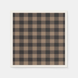 Serviette En Papier Brown Black En vichy Buffalo Plaid Farming