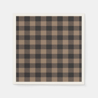 Serviette En Papier Brown Black En vichy Buffalo Plaid Farming