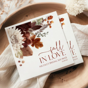 Serviette En Papier Brown Bourgogne Chute En Amour Fête des mariées Fl