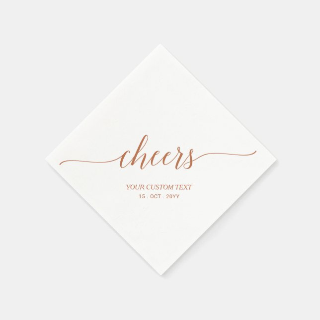 Serviette En Papier Brown Elegant Stylish Letting Cheers Event (Coin)