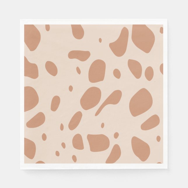 Serviette En Papier Brown et crème tacheté (Devant)