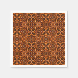 Serviette En Papier Brown Kaleidoscope Mandala Motif