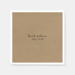 Serviette En Papier Brown Kraft minimal moderne Mariage