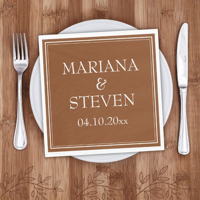 Serviette En Papier Brown minimaliste moderne (Créateur téléchargé)
