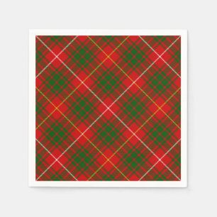 Serviette En Papier Bruce tartan rouge vert plaid