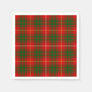 Serviette En Papier Bruce tartan rouge vert plaid