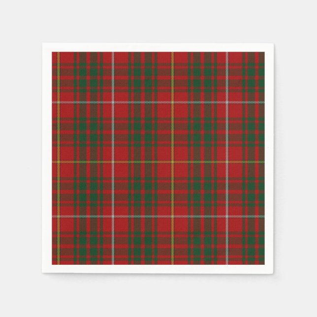 Serviette En Papier Brue Clan Tartan Papier Plaid (Devant)