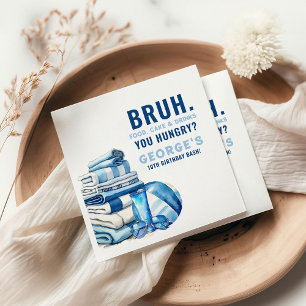 Serviette En Papier BRUH.. Vous avez faim Blue Pool Party garçon Anniv