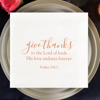 Serviette En Papier Brûlé Orange Donner Merci Religieux Thanksgiving