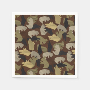 Serviette En Papier Brun animal de camouflage de silhouette