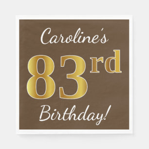 Serviette En Papier Brun, anniversaire d'or de Faux