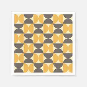 Serviette En Papier Brun de la moitié du siècle et motif modernes d'