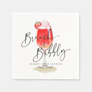 Serviette En Papier Brunch à cocktail minimal et serviettes Bubbly