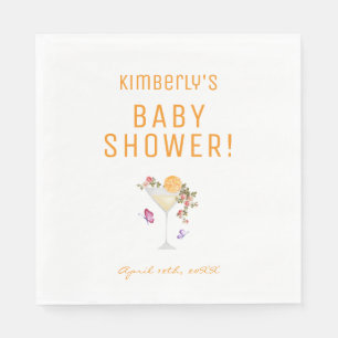 Serviette En Papier Brunch Bubbly Baby shower de champagne Floral