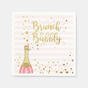 Serviette En Papier Brunch & Bubbly Douche nuptiale Papier Napkin rose