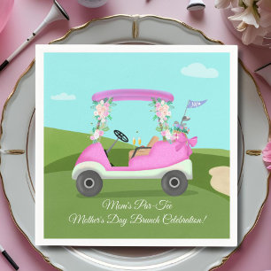 Serviette En Papier Brunch de la fête des mères en voiturette de golf 