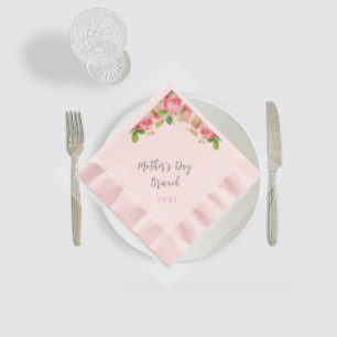 Serviette En Papier Brunch de la Fête des Mères - roses roses roses - 