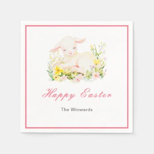 Serviette En Papier Brunch de Pâques agneau de printemps