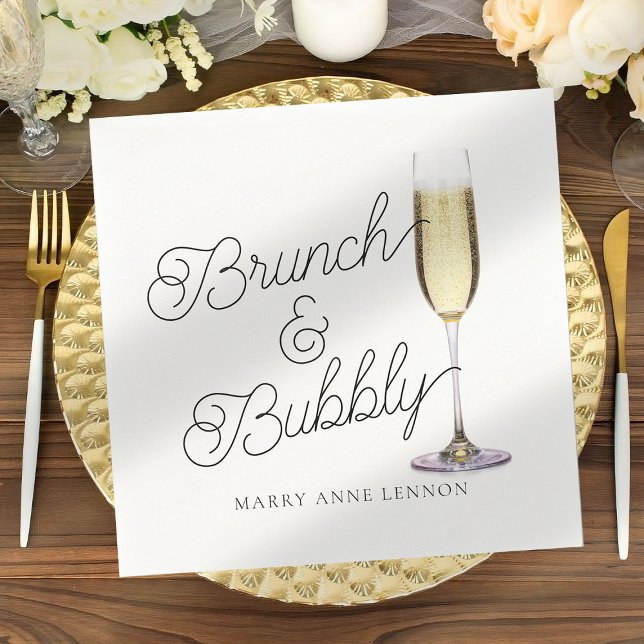Serviette En Papier Brunch économique et cocktails Bubbly Napkins (Créateur téléchargé)