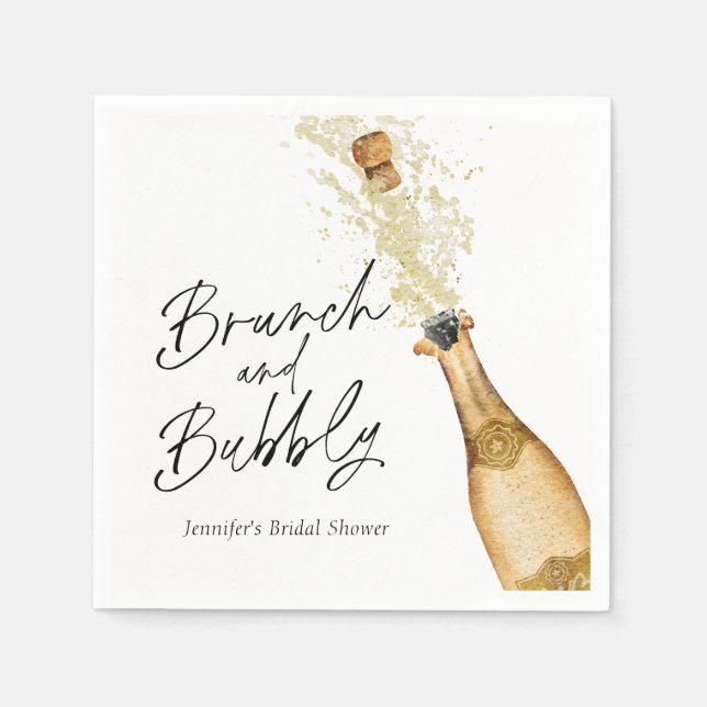 Serviette En Papier Brunch et Bubbly Enterrement de Vie de Jeune Fille (Devant)