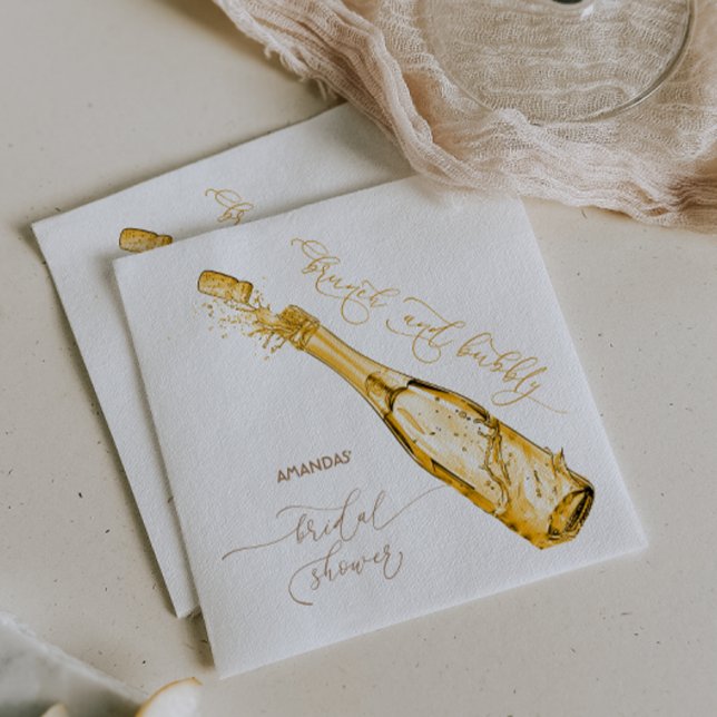 Serviette En Papier Brunch et Bubbly Mariage Douche Champagne (Créateur téléchargé)