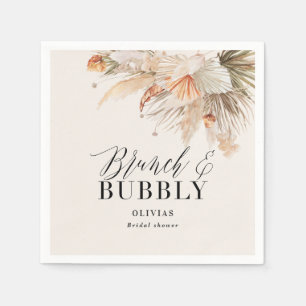 Serviette En Papier brunch et bulle Bridal douche pampas herbe Papier