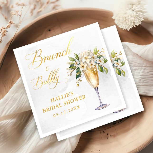 Serviette En Papier Brunch et Fête des mariées champagne Bubbly (Créateur téléchargé)