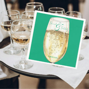 Serviette En Papier Brunch nuptial vert et douche mousseuse