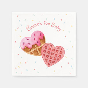 Serviette En Papier Brunch rose pour baby shower