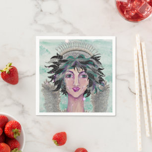 Serviette En Papier Brunette Guardian Angel Magi Angelica