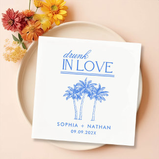 Serviette En Papier Brunk In Love Mariage de plage personnalisé