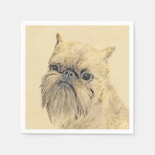 Serviette En Papier Bruxelles Griffon Peinture - Cute Original Chien A