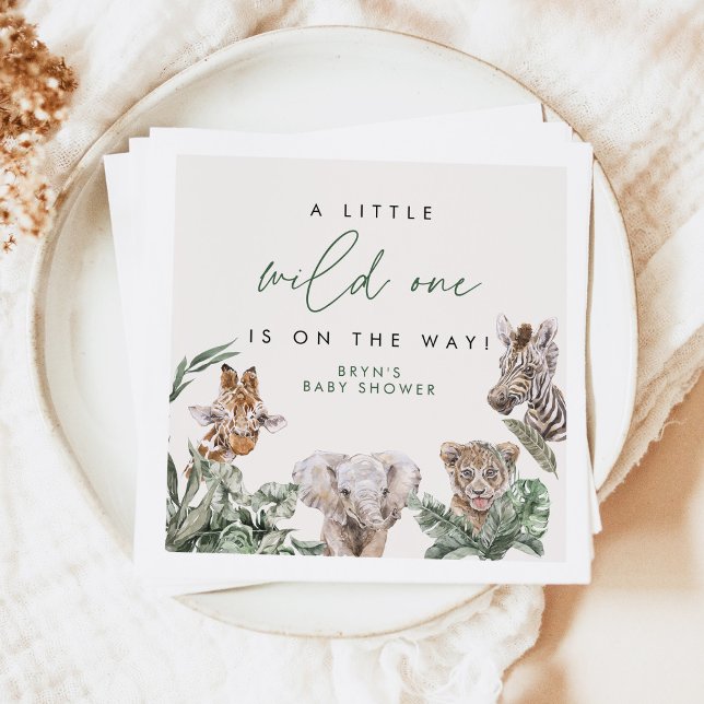 Serviette En Papier BRYN Cute Jungle Safari Baby shower animal bébé (Créateur téléchargé)