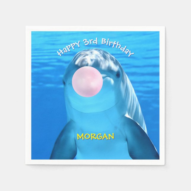 Serviette En Papier Bubble dauphin mignonne pour l'anniversaire de l'e (Devant)